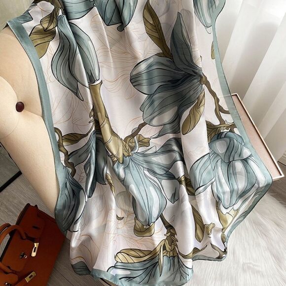 Accessories - Miss Mindy Long Green Silky Scarf